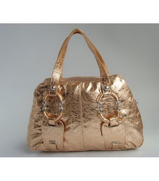 D & G di Miss Glamour Fur Stampa Handbag_Gold